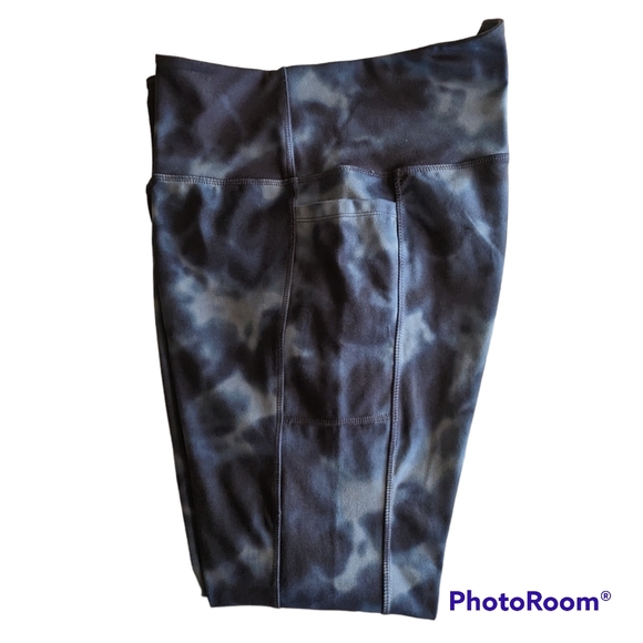 Danskin Leggings Womens Sz XL (16) Blue Super Soft Side Pockets Moisture Wicking - Picture 15 of 15